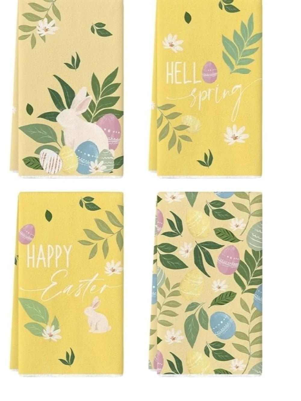 Nwt 4 Yellow Easter Kitchen Towels